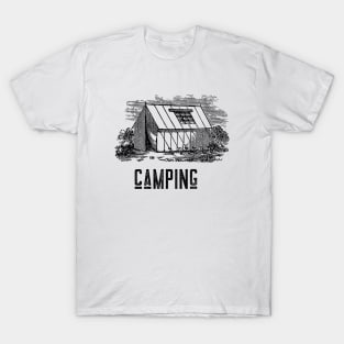 Camping Vintage Sunset Tent Funny Camping T-Shirt